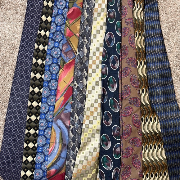 Lot of 10 Designer Silk Ties - Harrods Ted Baker Lord & Taylor - 100% Silk Lux